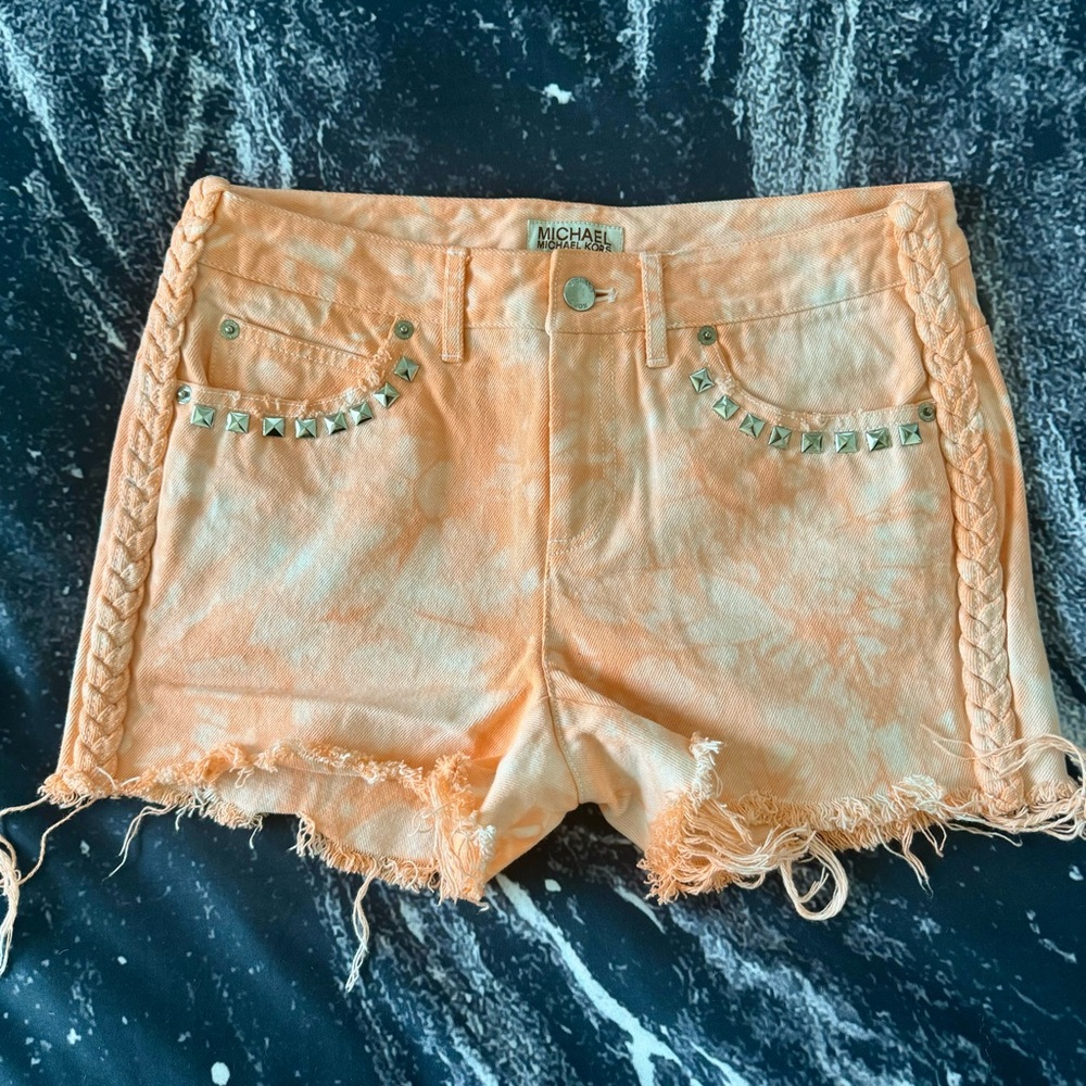 Vintage Michael Kors High Waist Orange Stud Shorts